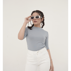 Powder Blue Mockneck