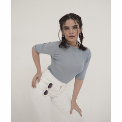 Powder Blue Mockneck